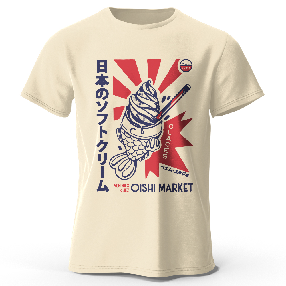 Japan Lifestyle And Culture - Japanese Foodie Print 100% Cotton T-Shirt,