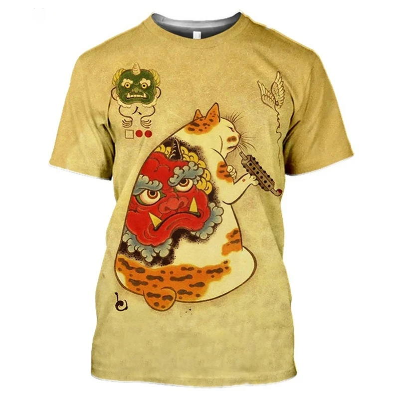 Japan Lifestyle And Culture - Japanese Kong Fu Cat Tattoo T-shirt