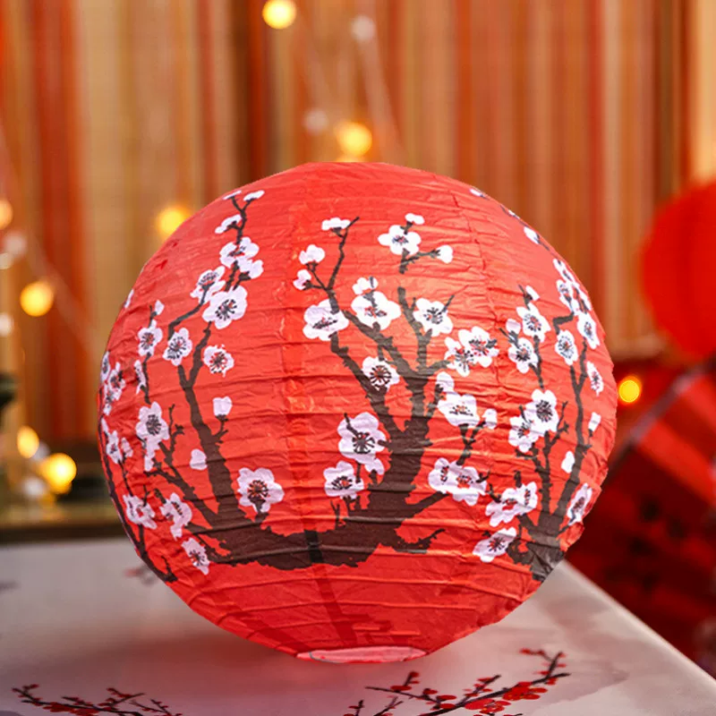 30cm Red/white Plum Blossom Pa - Japanese Lantern Paper review and price