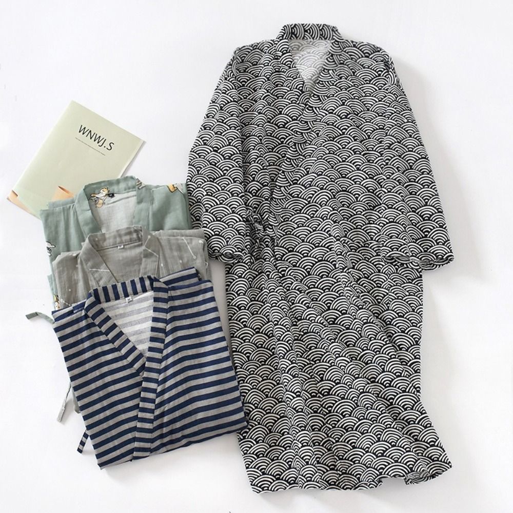 Sleepwear V-Neck Men's Kimono  - Kimono Yukata Cotton review and price
