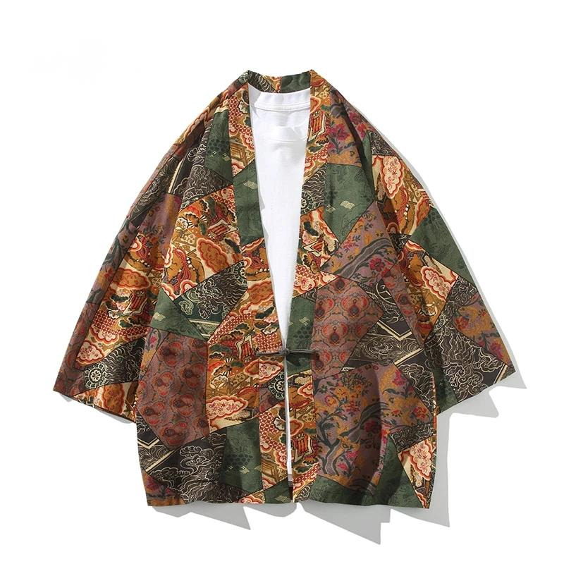 Ethnic Style Print Yukata Men  - Kimono Yukata Cotton review and price
